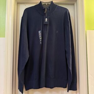 IZOD Long Sleeve Quarter Zip Mock Neck Sweater